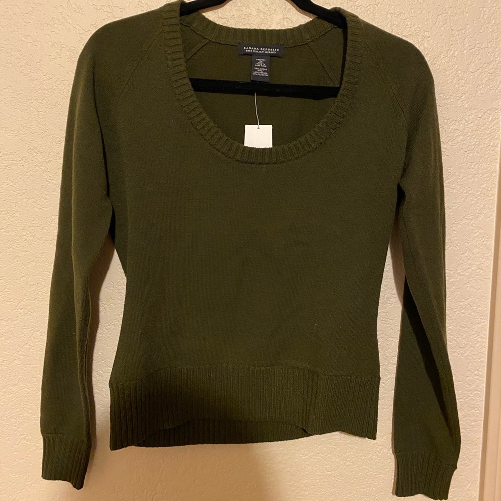 Banana Republic Olive Green Crewneck Sweater